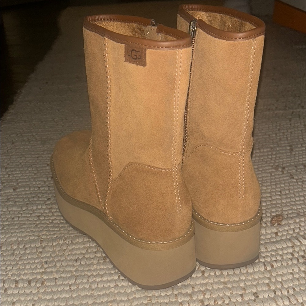 UGG Women's Tan Suede Platform Boots